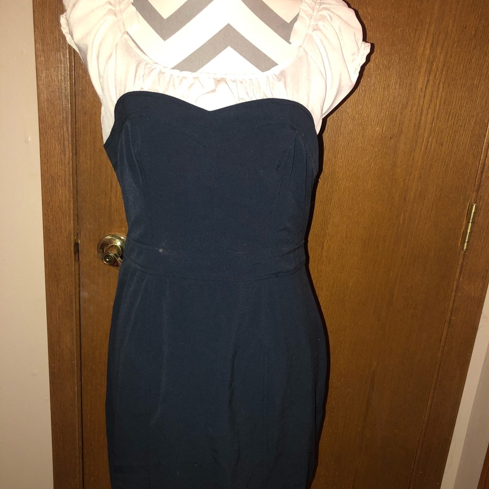 Navy And White Dress